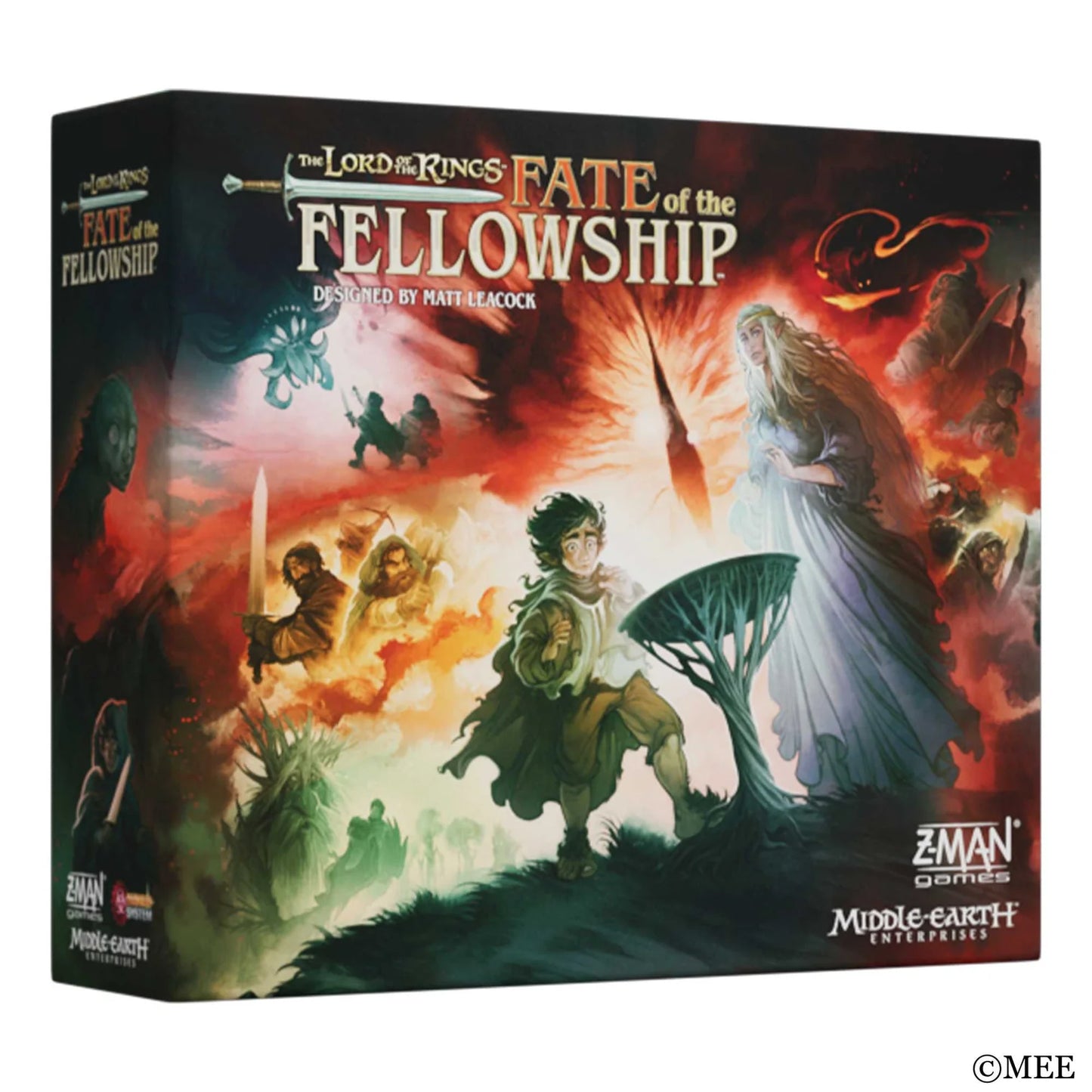The Lord of the Rings: Fate of the Fellowship packaging. picturing a magical scene