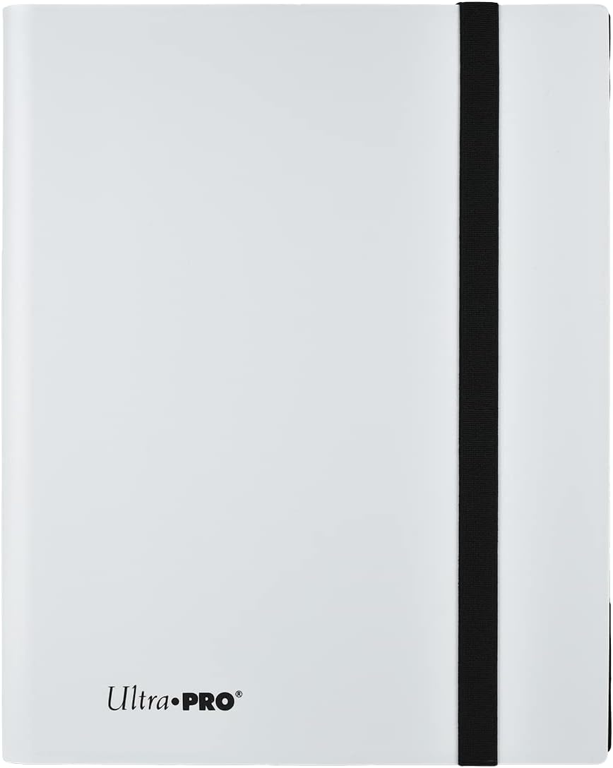 Ultra Pro Eclipse 9 pocket binder in white with black elastic strap