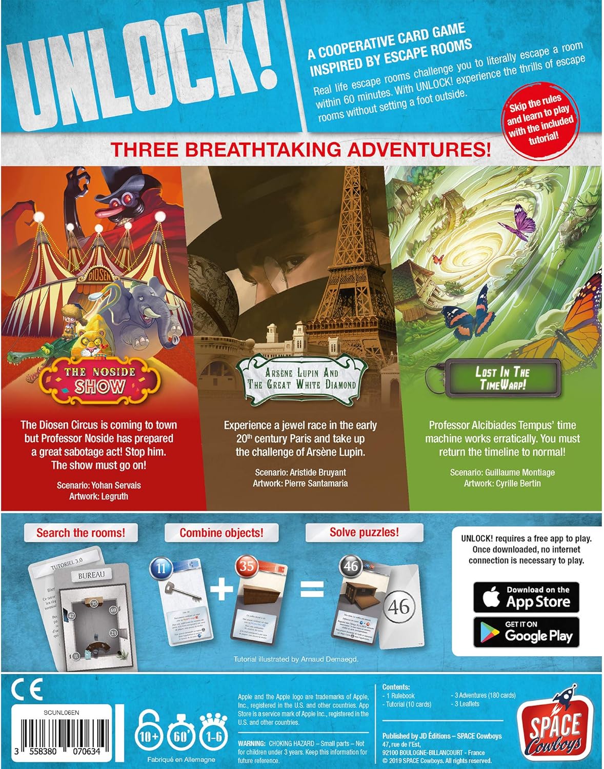 Game box for 'Unlock!' with colourful graphics and text