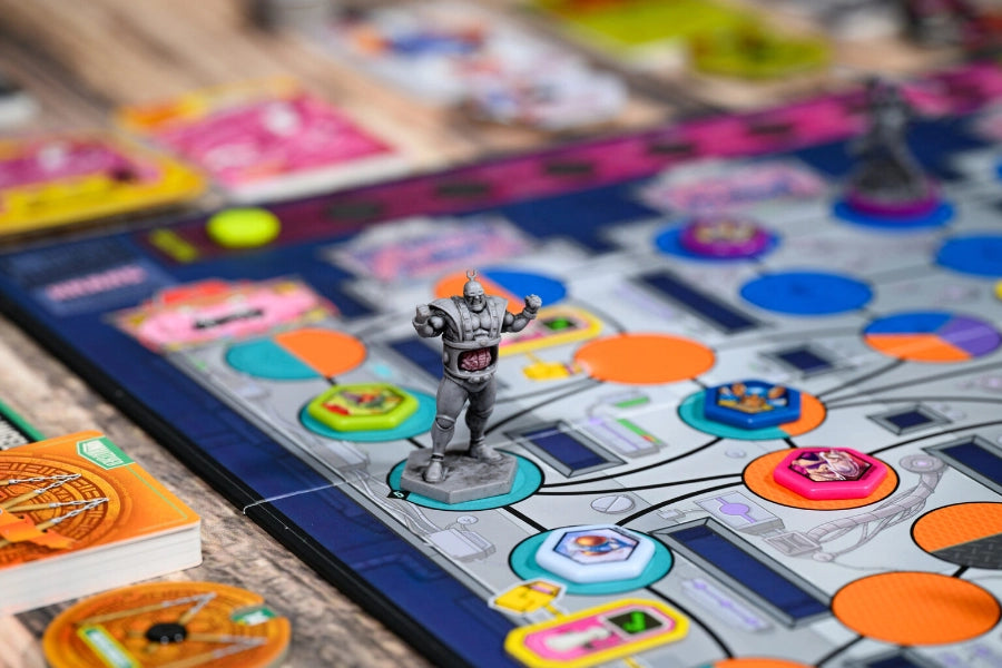 Close up of Krang in the Unmatched Adventures: Teenage Mutant Ninja Turtles board game