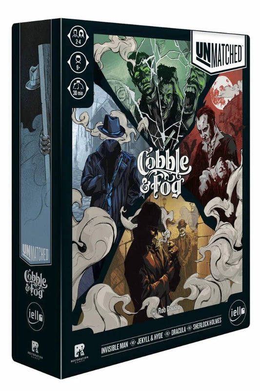 unmatched product packaging with characters in the game on box cover